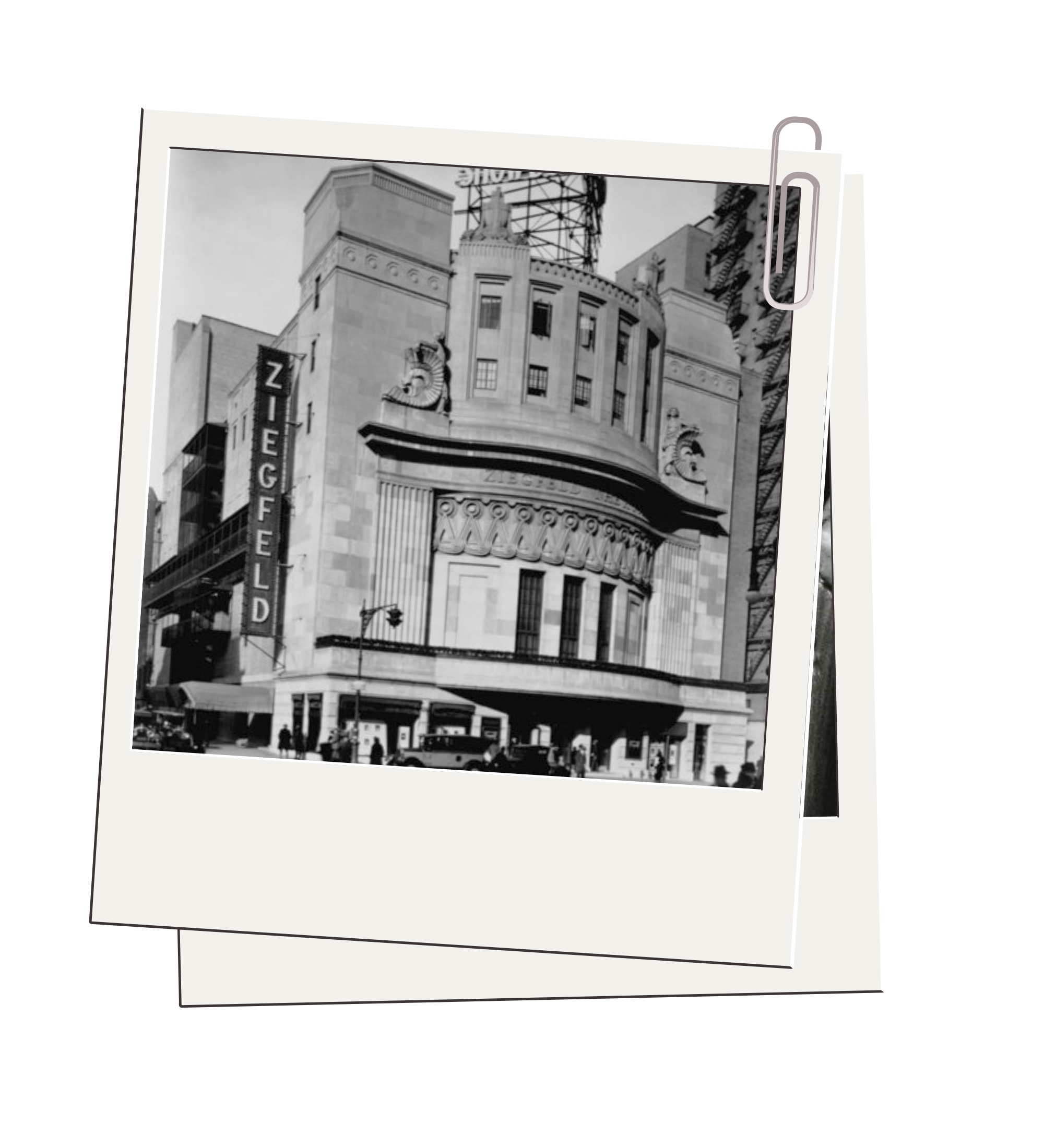 Black-and-white photograph of the original Ziegfeld Theatre building on Sixth Avenue