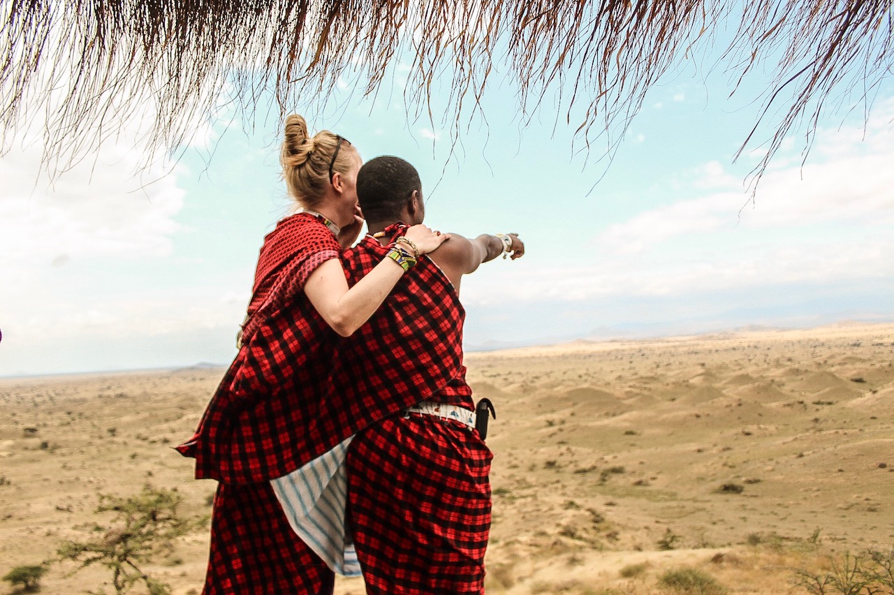 Safari Guest with Maasai Warrior (Copy)