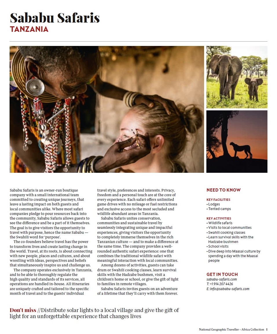 Unser Feature in National Geographic Traveller's Africa Collection 2019!