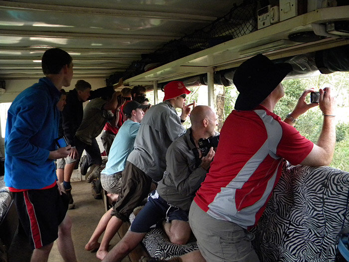 Group of people on safari