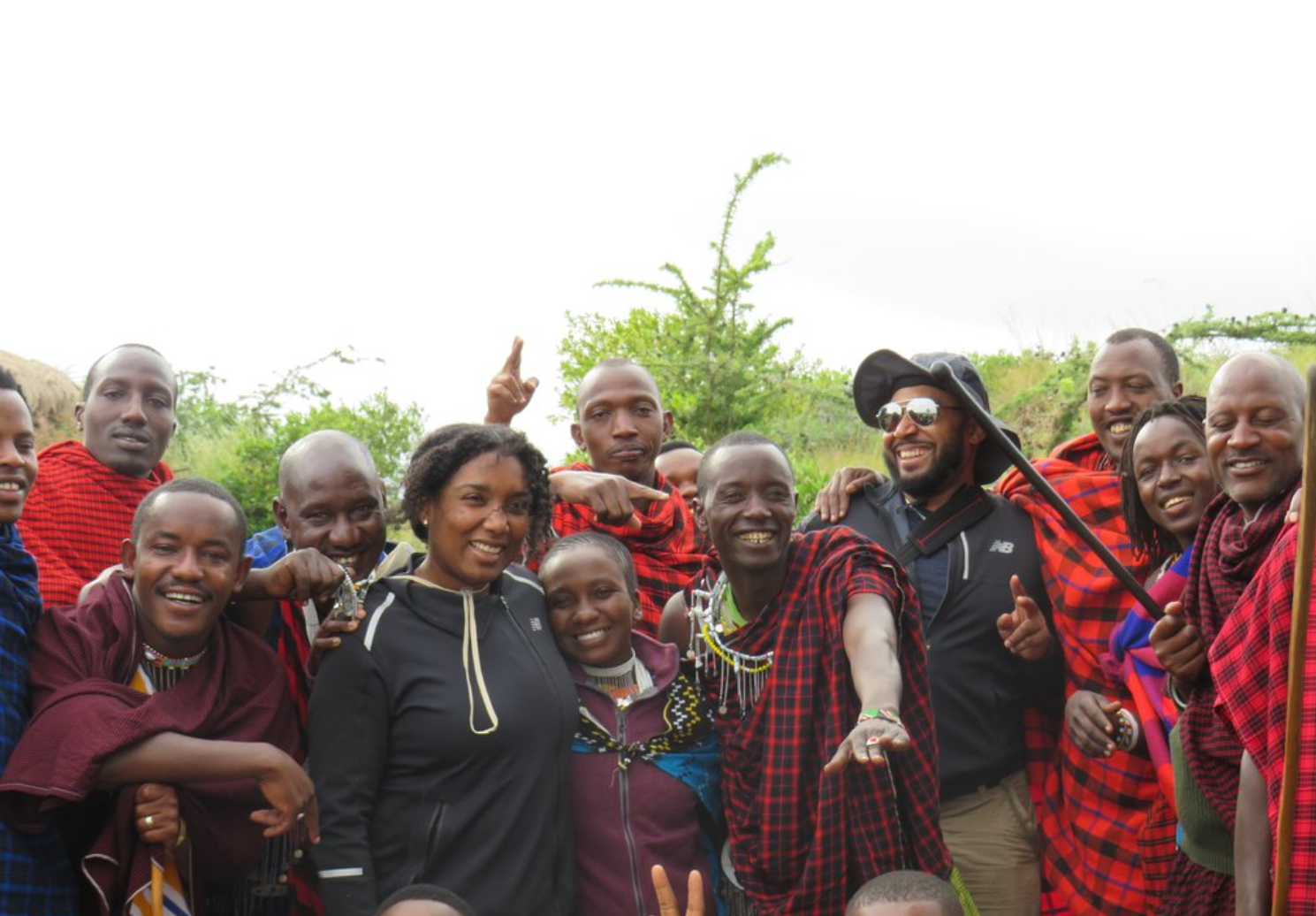 Couple visiting the Maasai