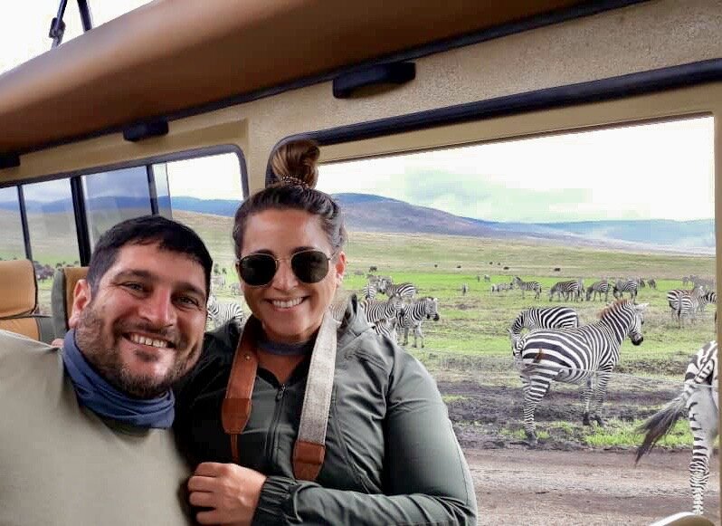 honeymoon couple on tanzania safari.JPG