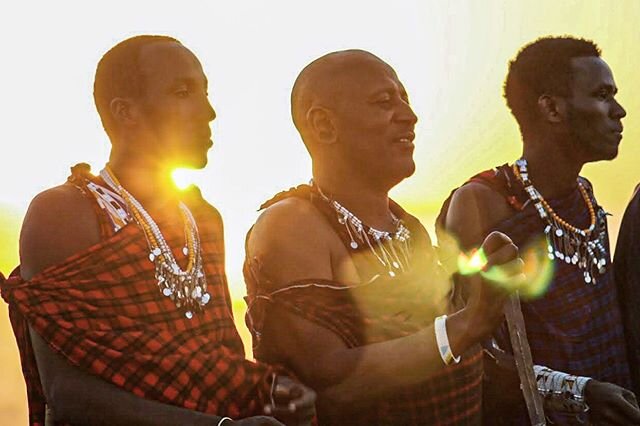 Maasai Warriors in Sunset