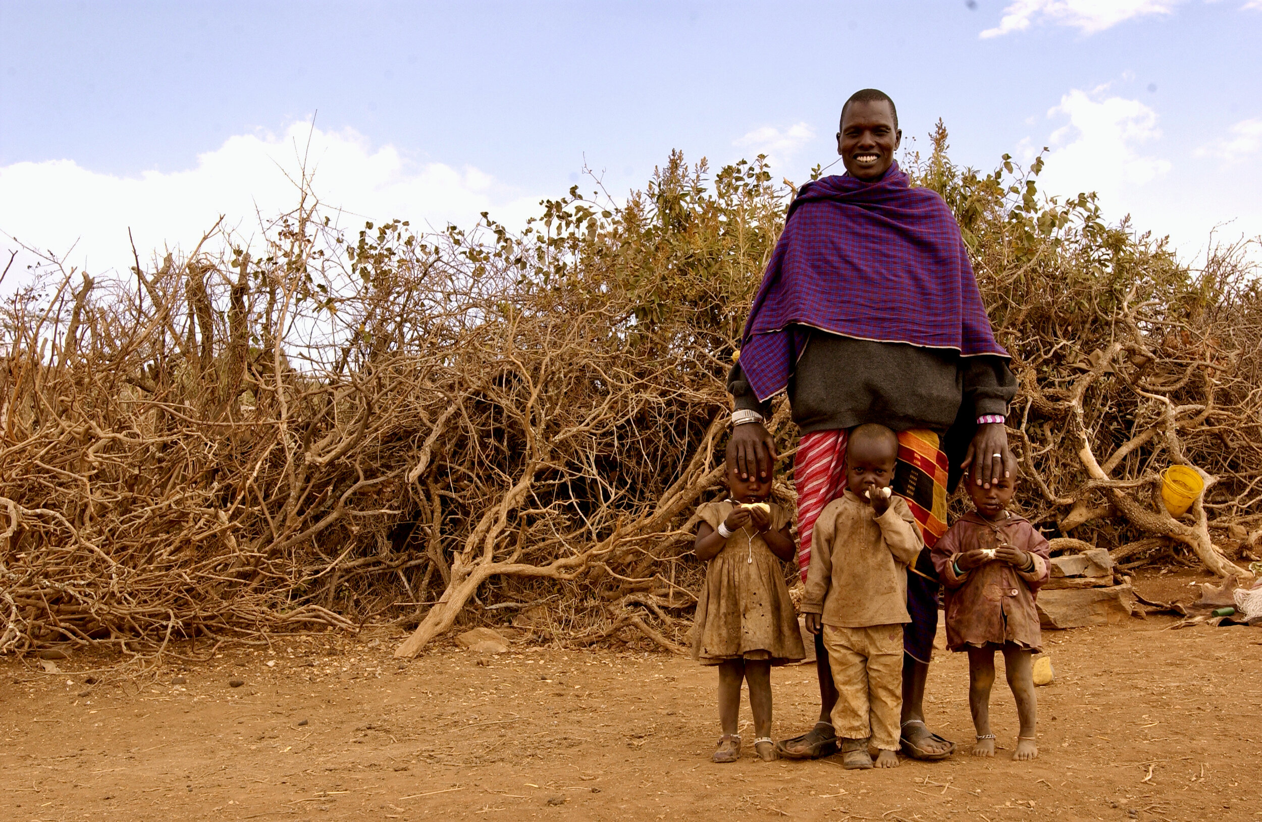 Maasai Father with children