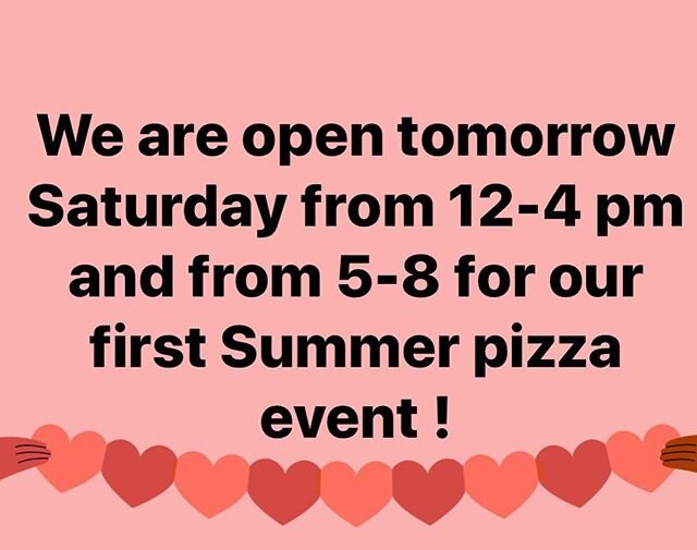 Our first Summer Pizza event is tomorrow Saturday from 5-8 pm. BYOB is welcome 😌... will see you tomorrow ❤️🚜🍕