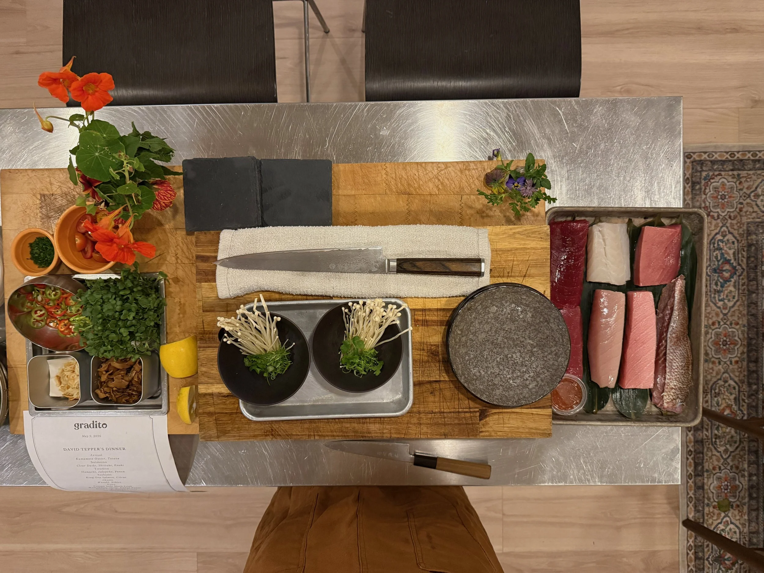 Private chef mise en place