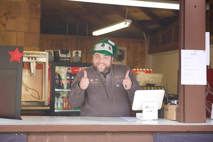SAHA Executive Director, Carson Sailor, working the concession stand.