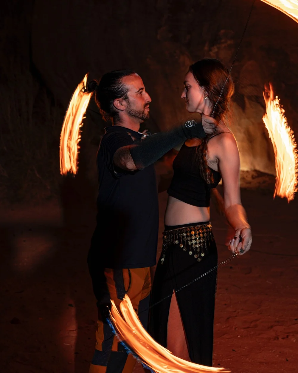 Is there anything hotter than a couple engulfed in the flames of their own flow art? I&rsquo;m not sure 🔥🔥🔥🔥🔥🔥

Jesse and Catherine joined me in Wadi Rum for an epic and super hot ❤️&zwj;🔥 photoshoot. They&rsquo;re currently 5 years into a wor