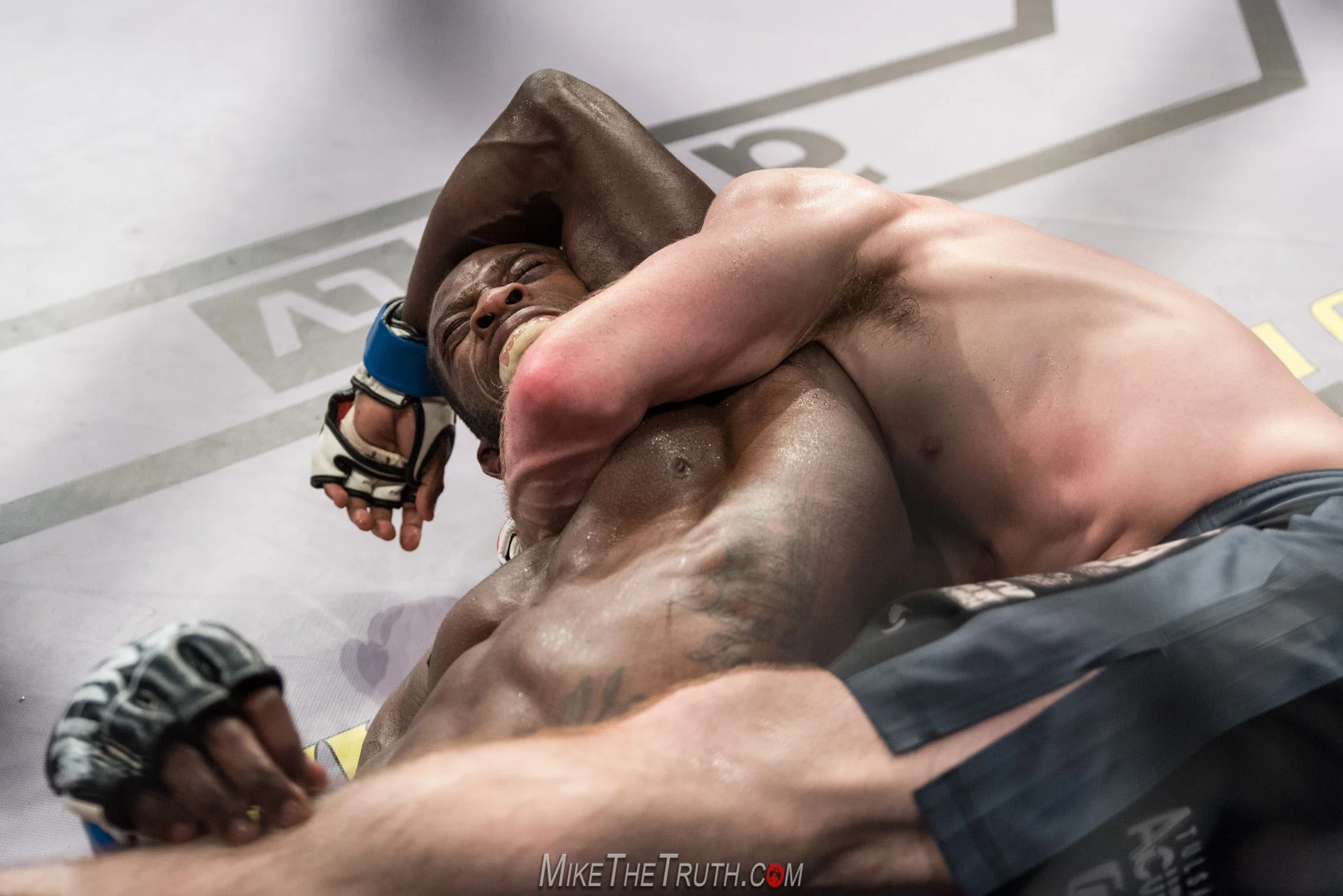 Jimmy gets the win at LFA 52 with a head and arm triangle. Photo courtesy of MikeTheTruth.com