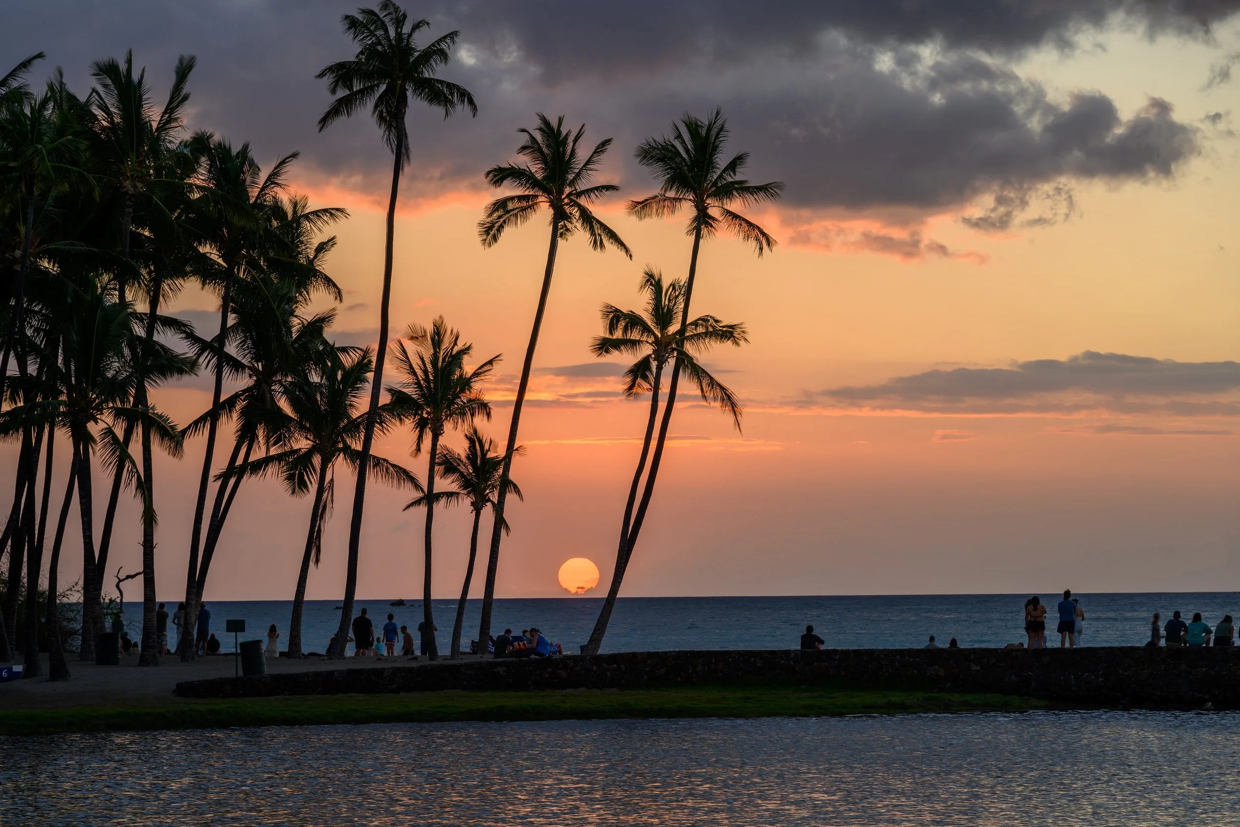 Sunset at ʻAnaehoʻomalu ("A") Bay