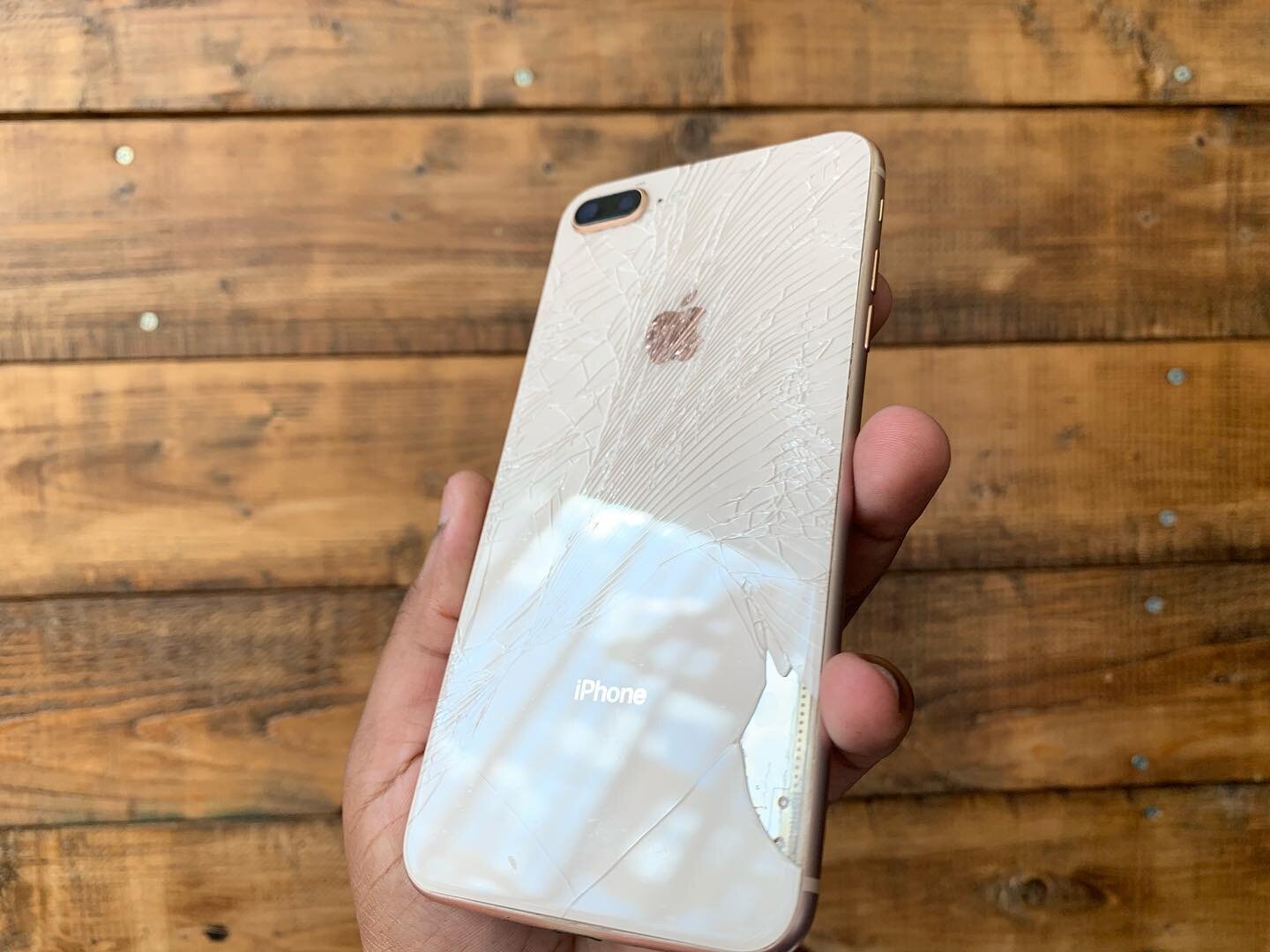 iPhone 8 Plus Restoration for @hhaileyshhair She Bought this phone off of Amazon and it was obivously repaired before. The back glass was slowly chipping away, but we&rsquo;ve been here before and have the solution. 📲Call, Text, or slide in our DMs 