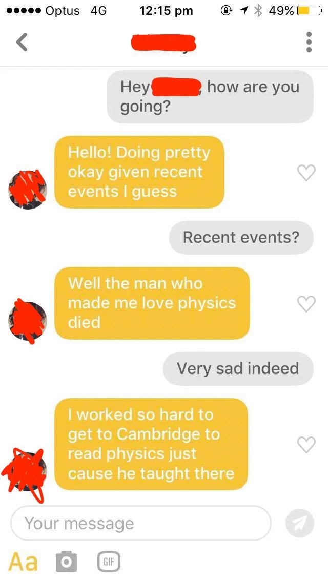 Source: Sophie McGregor anonymous friend on Bumble