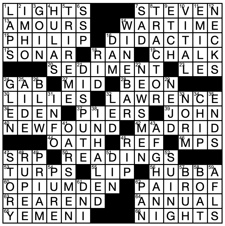 Crossword Solutions — ISSUE 01