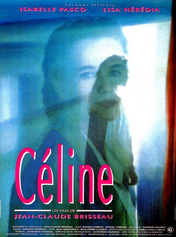 Céline, Jean-Claude Brisseau, (1992). film poster. double exposure of white woman looking beyond camera.