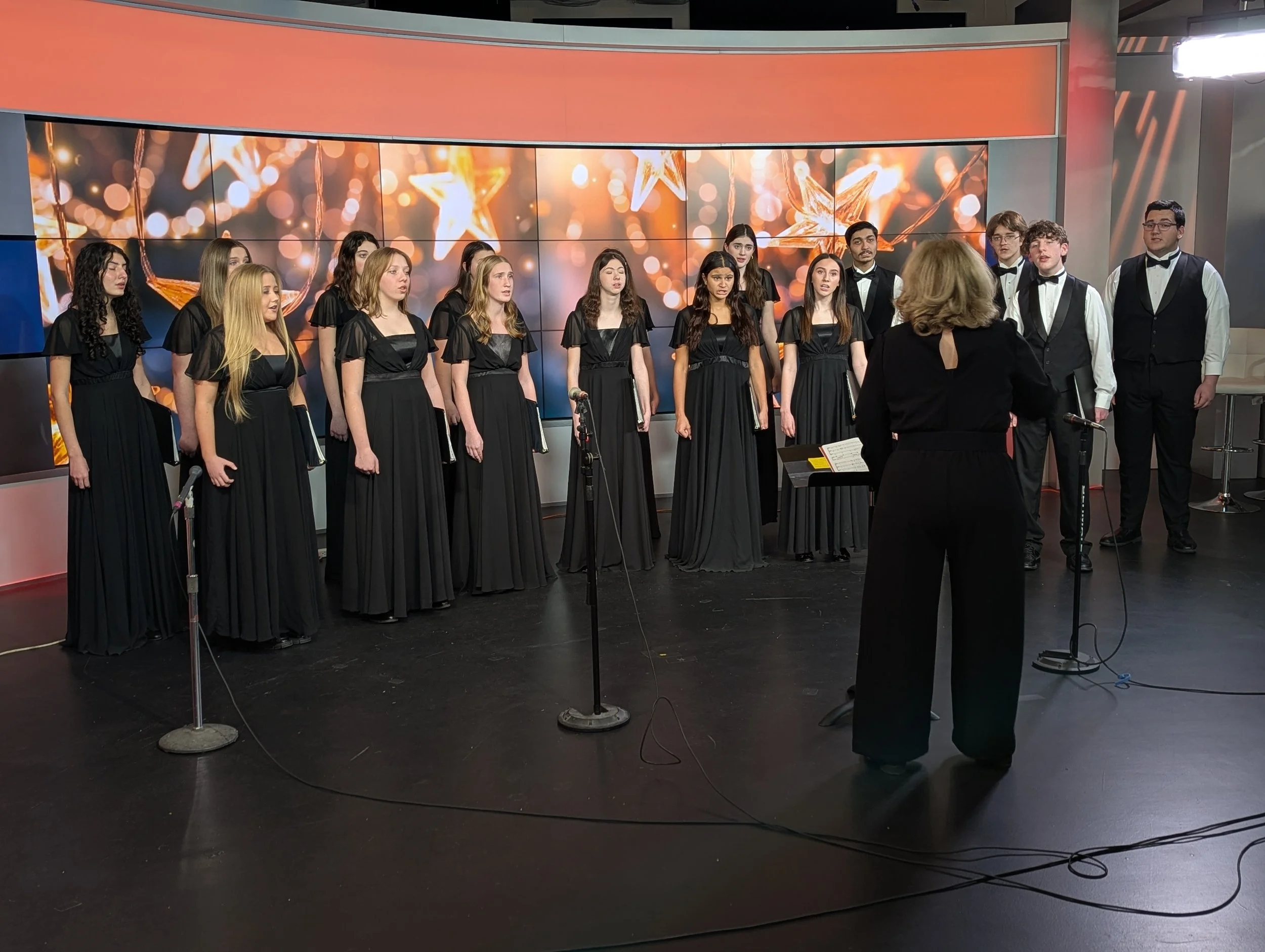 The RVCC Concert Choir Juniors and Seniors recorded three songs for WDBJ7