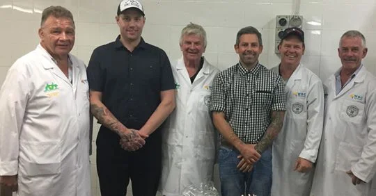 New team members Daniel McCarthy (second left) and Dale Spencer (second right) with the judging panel - From Left: Bob Retallick, Trevor Saville, Adam Stratton and Doug Piper