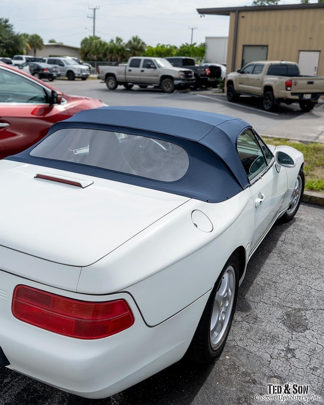 Not an easy convertible top replacement but at Ted and Son no top is too tough! Porsche 968 needed a new rear window ASAP! Now she looks like a brand new car. 

3414 Enterprise Ave 
Naples FL 34104 
239-649-6344

#Upholstery #TedandSon #customupholst
