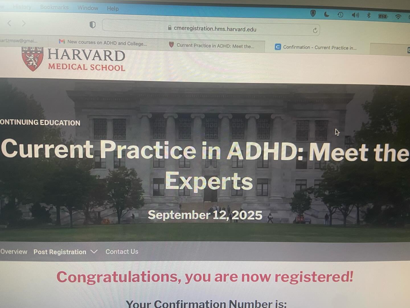 VERY excited for this! 

@harvardmed 

#harvarduniversity #harvardmedicalschool #mooddisorders #adhd #continuingeducation