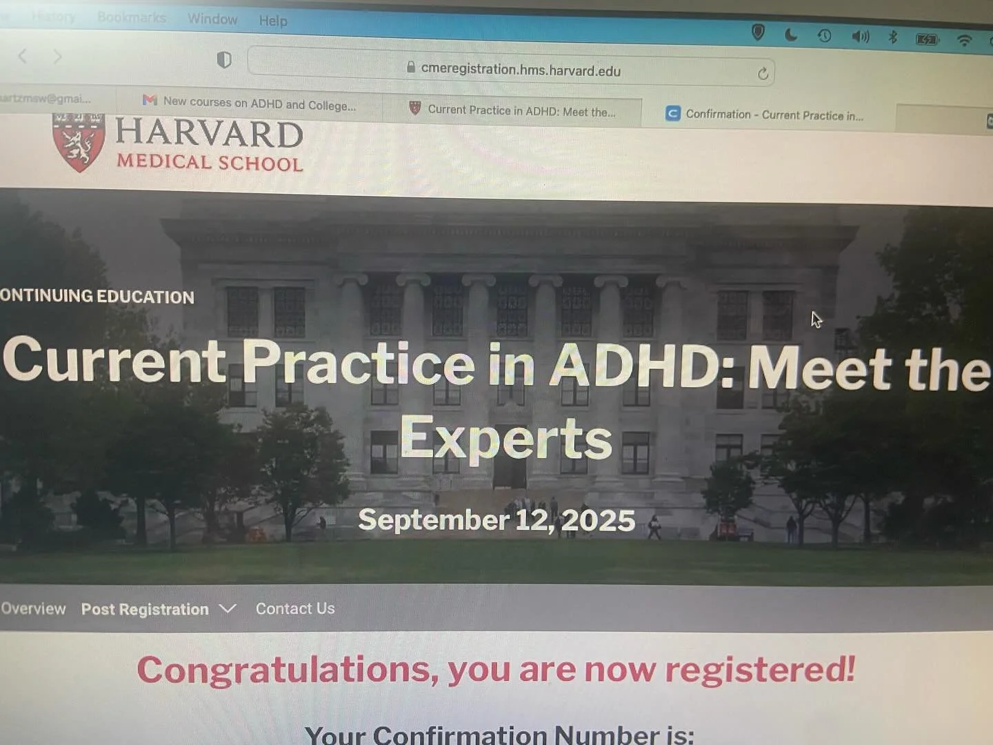 VERY excited for this! 

@harvardmed 

#harvarduniversity #harvardmedicalschool #mooddisorders #adhd #continuingeducation