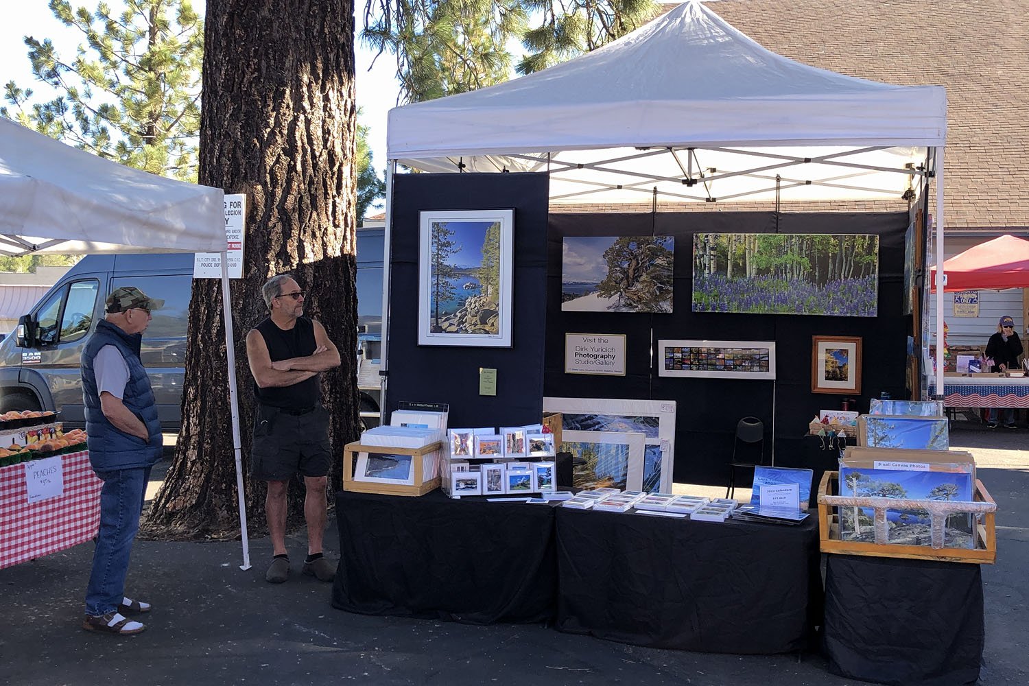 Our booth at the Farmers Market,