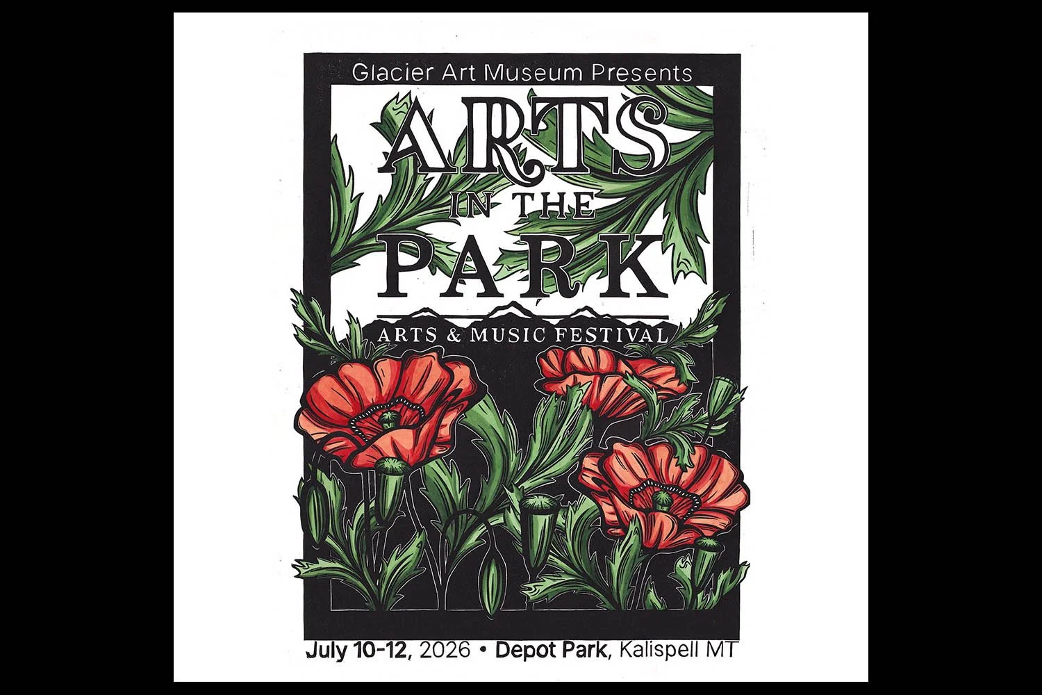 Poster for Art in the Park in Kalispell, Montana