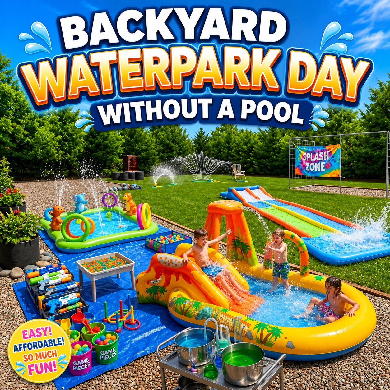 How to Create a Backyard Water Park Day Without a Pool (Summer Bucket List Series)