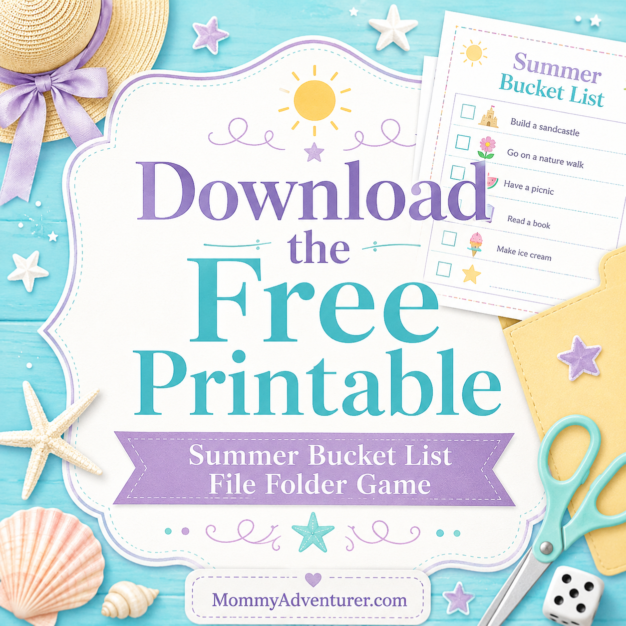 Summer Bucket List File Folder Game Printable