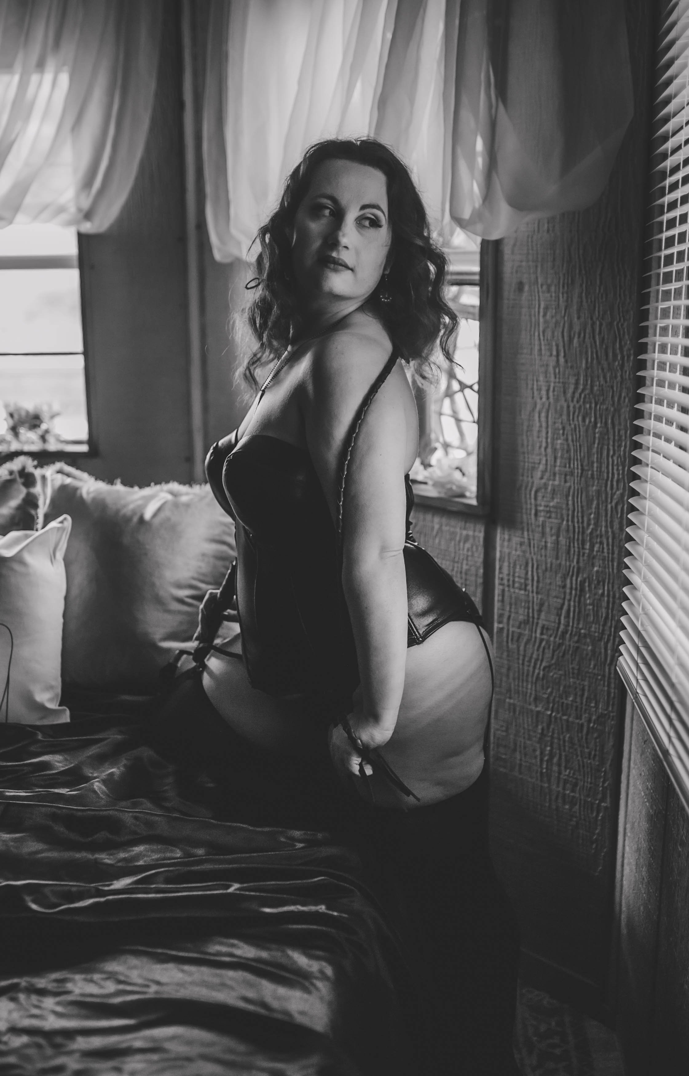 black and white edgy boudoir