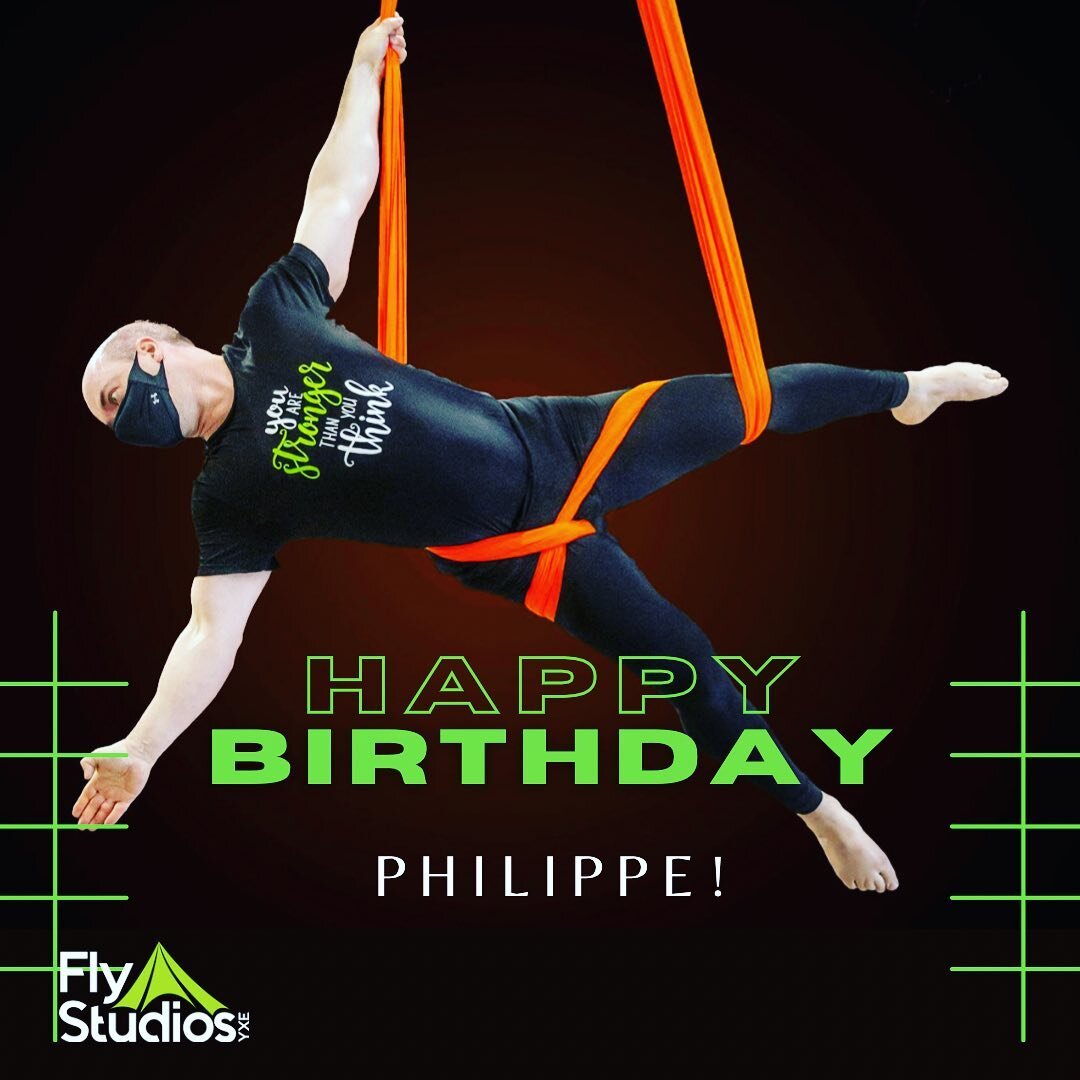 Happy Birthday Phil! 🎈🎉

You bring skills, creativity, humour &amp; pizazz to our Fly Crew! ⚡️ Whether you are patiently teaching your students, cheering on your fellow aerialists, or preparing a performance piece, you do it all with heart. 💚

We 