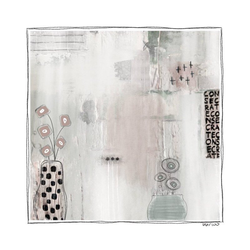 There&rsquo;s always more beneath the surface&hellip;scroll to see all that&rsquo;s underneath. Thank you to @jeanneoliver for the fun Zoom this morning! 

#the100dayproject #100daysofabstractsquares #abstractflowers #mixedmediapainting #seattleartis