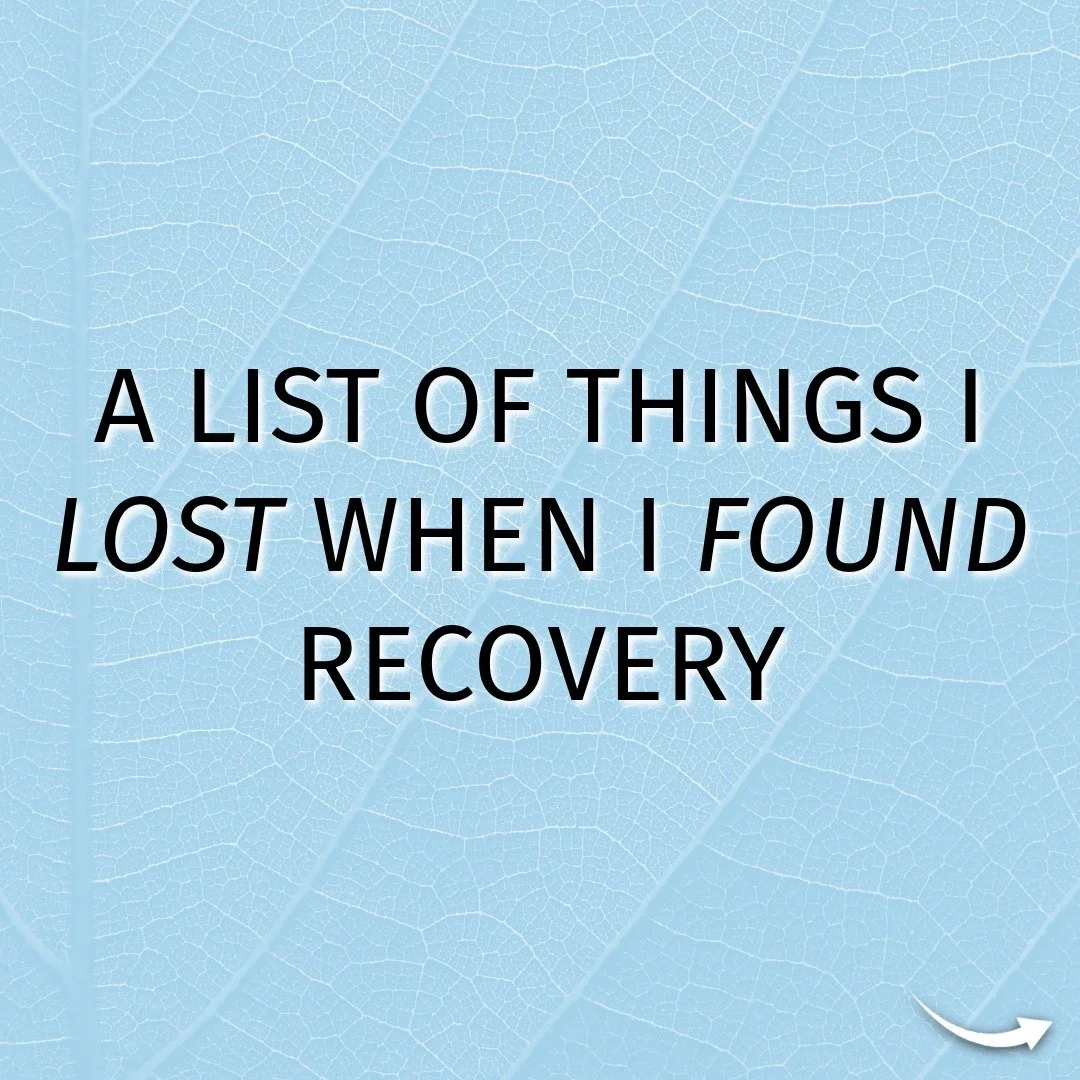 A list of things I lost when I found Recovery. A great insight from @soberdave, thank you. #StrongerTogether #ProgressNotPerfection #secondchances #SelfCare #wingsofhope #SoberLife #recoveryisworthit #recoverycommunity #connecticut #RecoveryRedefined
