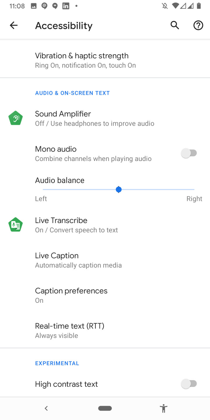 Live captions settings in Dialer
