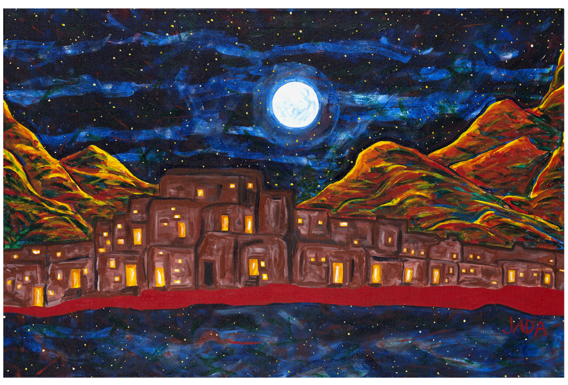 Pueblo Beyond Time 2: acrylic on canvas : 24 x 36 2.jpg