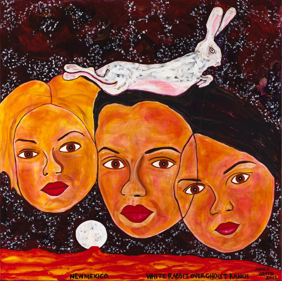 Art Primitif White Rabbit Over Ghost Ranch Jada Griffin Mystical Art Me#2 Movement Avant-Garde-Art.jpeg