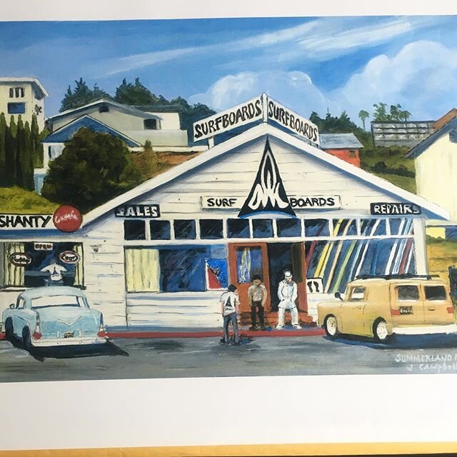 Over the next few days I will post pictures of memories covering the 60&rsquo;s-70&rsquo;s from the out take photos from &ldquo;THE GIFT&rdquo;. This is a painting of the photo of the Summerland White Owl shop in my book. It was painted by &ldquo;Bul