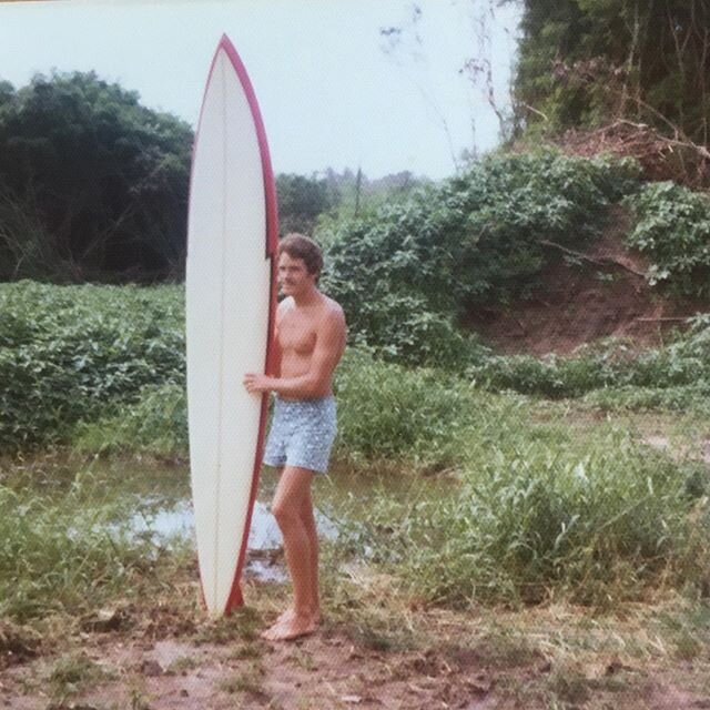 1973 in front of our house at Velzeyand, North Shore. Billy Barnfield and I moved there in September to prepare for winter waves. We each built and brought our own hotdog boards and semi guns. However experienced we may have been at home, the North S