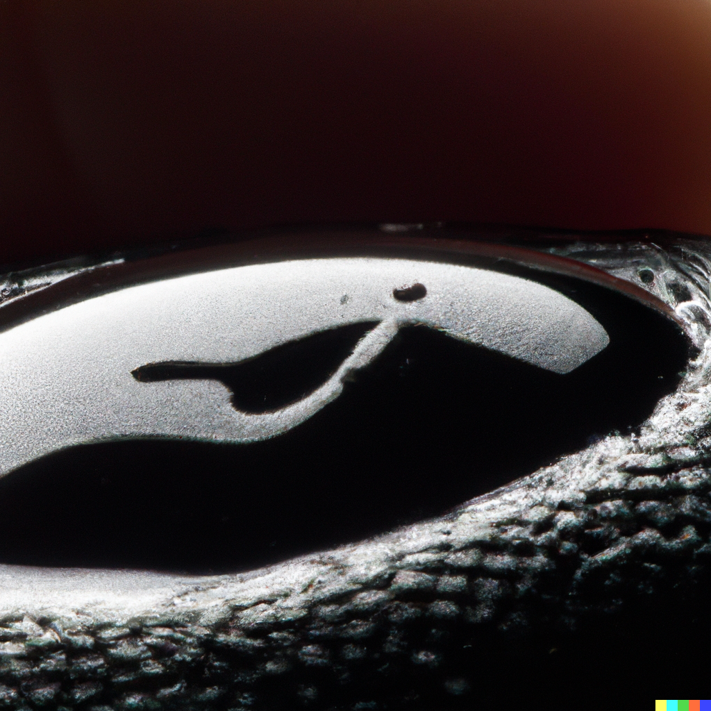 DALL·E 2022-06-14 22.13.53 - close up photo of finger tip with black drop liquid and inside is a nike logo reflection.png