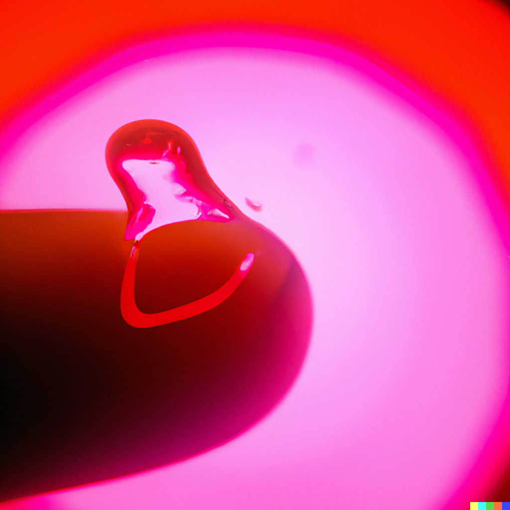 DALL·E 2022-06-14 22.16.25 - photo of finger tip with a small drop of neon pink liquid and inside the liquid is a nike logo reflection.png