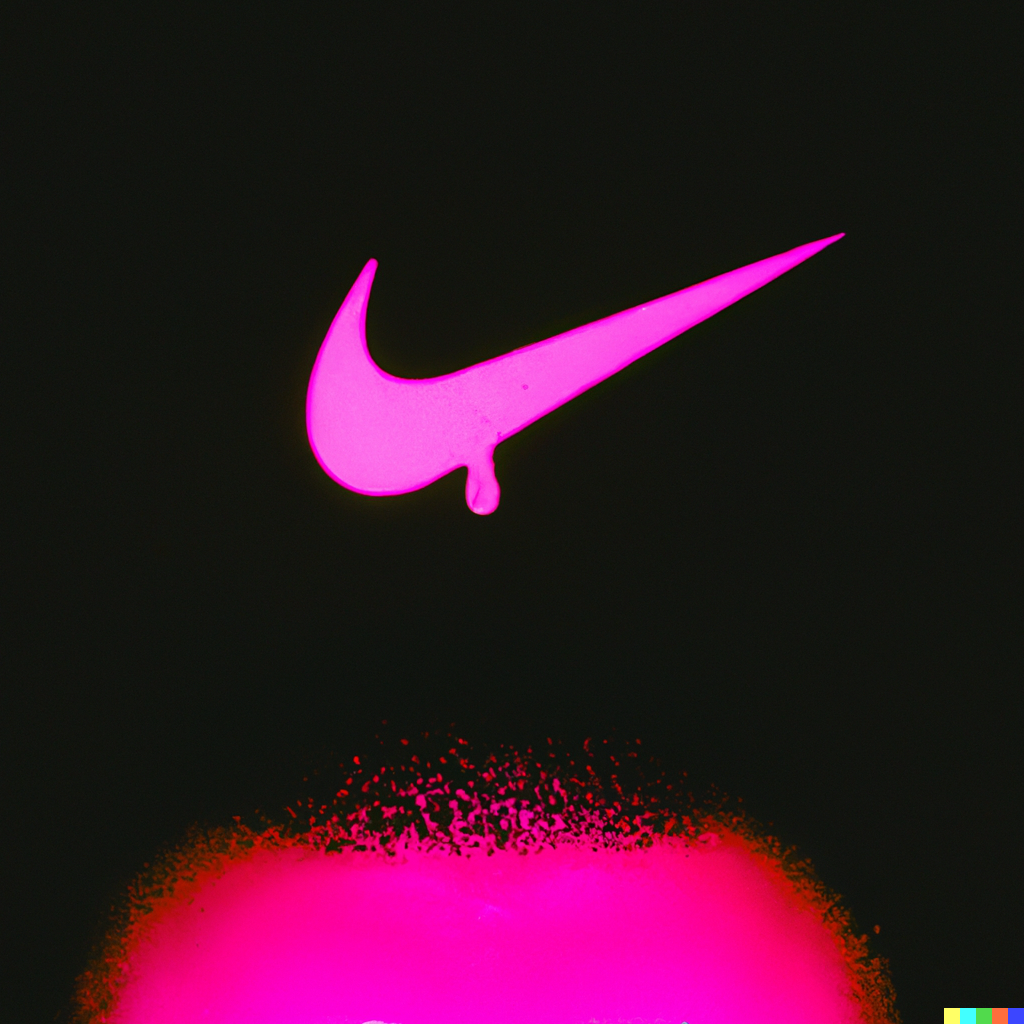 DALL·E 2022-06-14 22.19.29 - photo of a forehead with dripping neon pink sweat logo of nike.png
