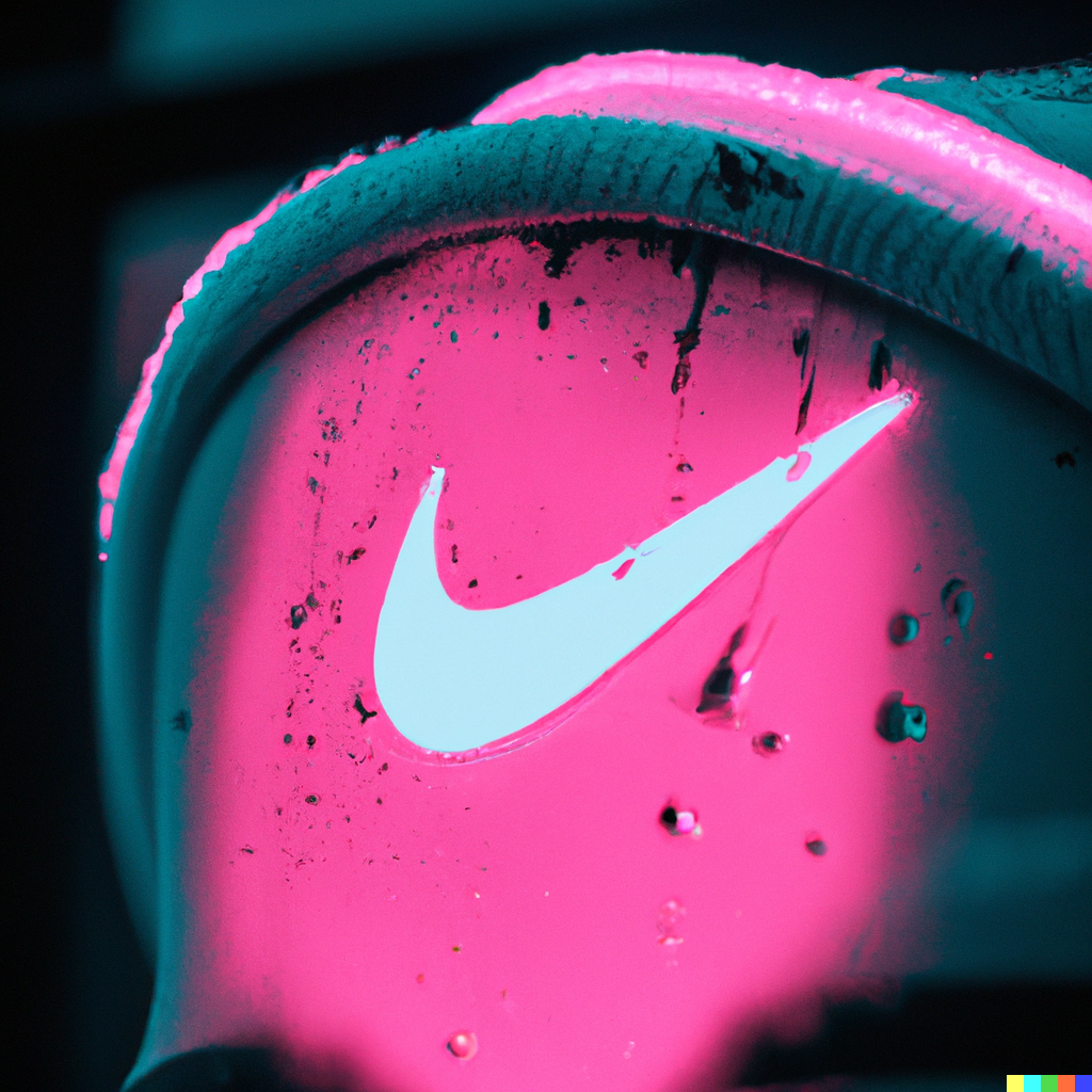 DALL·E 2022-06-14 22.19.31 - photo of a forehead with dripping neon pink sweat logo of nike.png