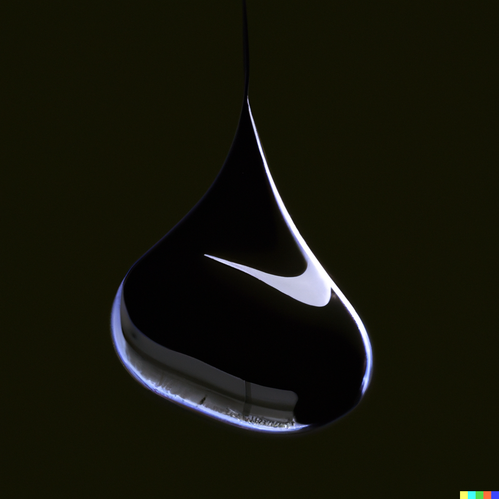 DALL·E 2022-06-14 22.23.05 - black drop liquid and inside is a nike logo reflection.png