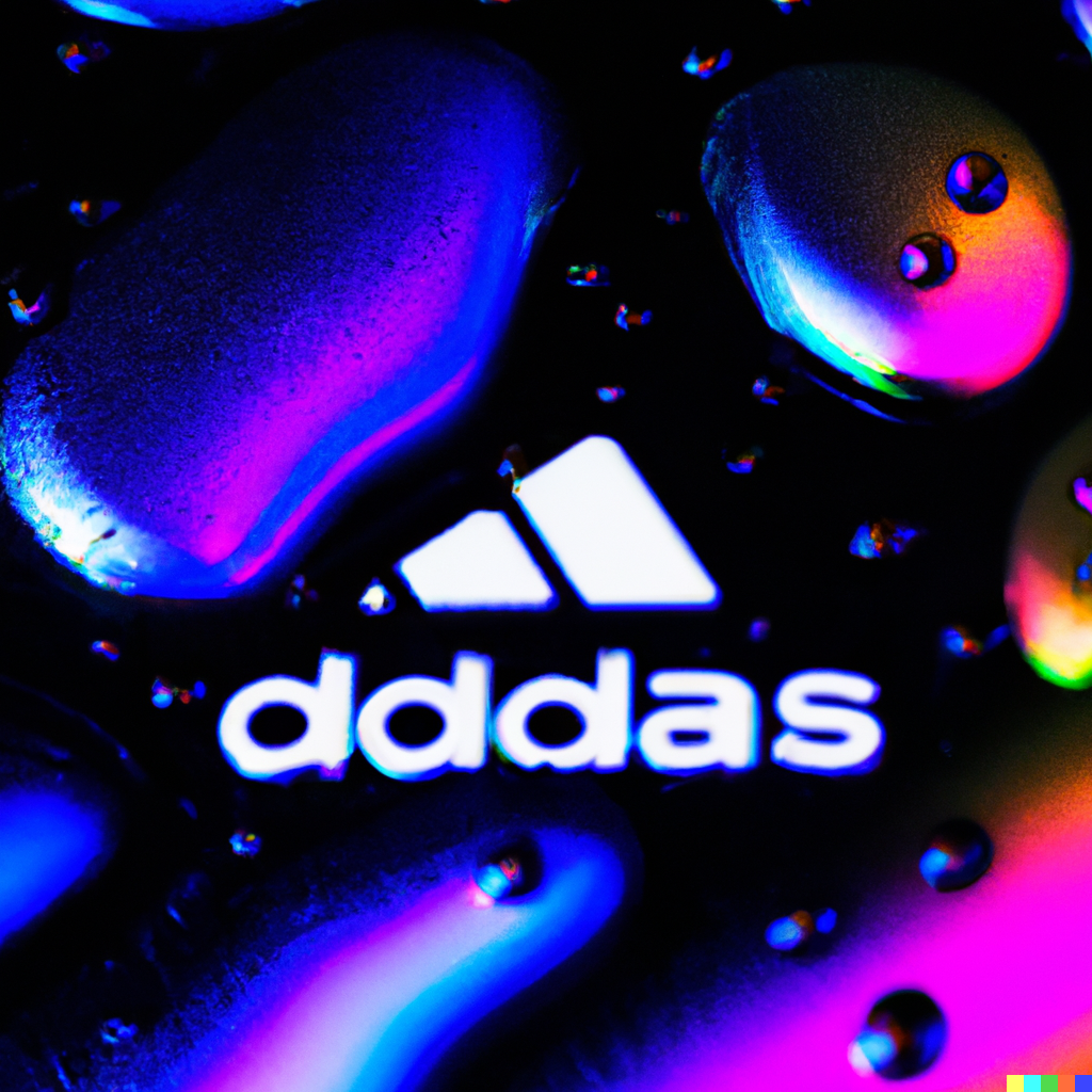 DALL·E 2022-06-14 22.27.28 - macro photo of neon drops of liquid and inside is an adidas logo reflection.png