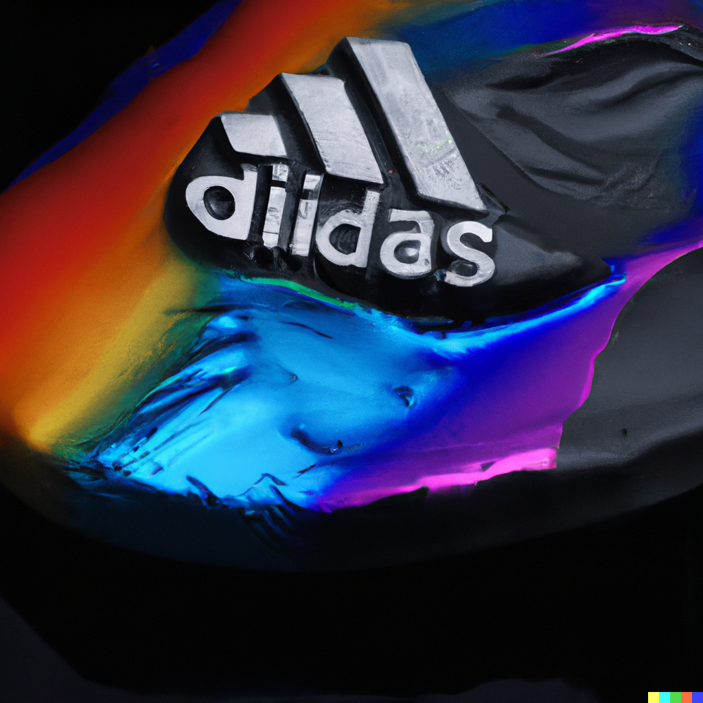 DALL·E 2022-06-14 22.29.30 - thick colored resin and inside is an adidas logo reflection.png