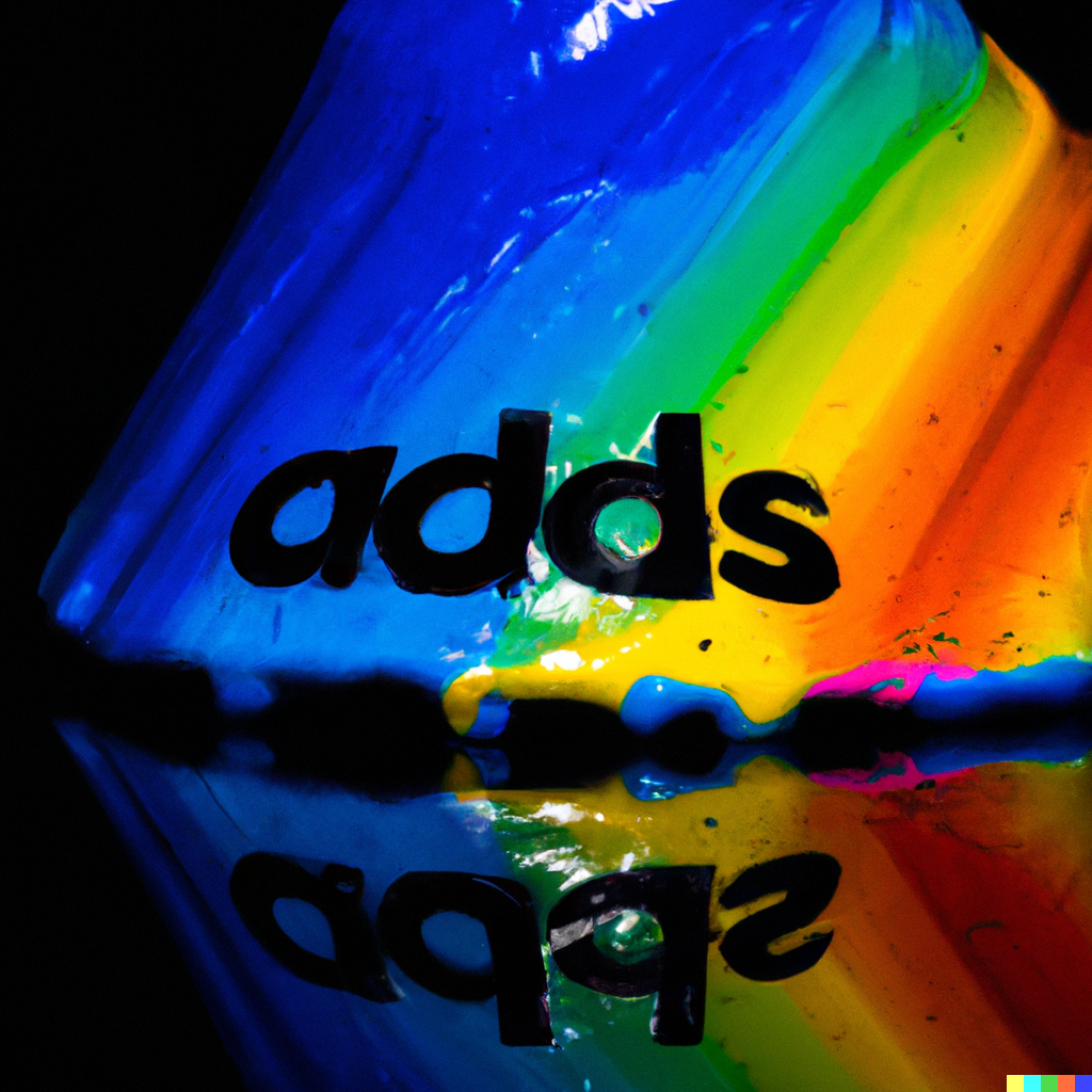 DALL·E 2022-06-14 22.29.31 - thick colored resin and inside is an adidas logo reflection.png