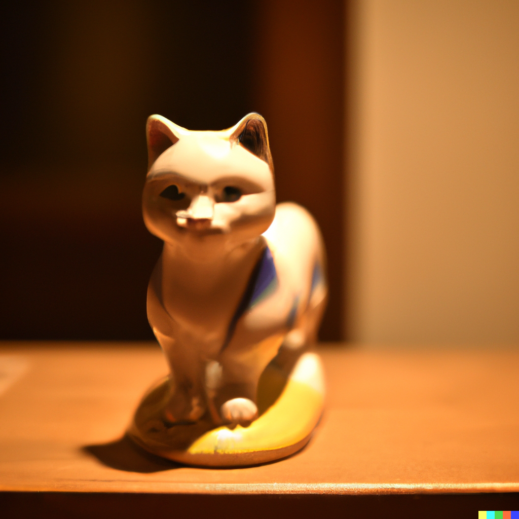 DALL·E 2022-06-14 22.45.30 - cute antique porcelain cat with nike logo, warm lighting.png
