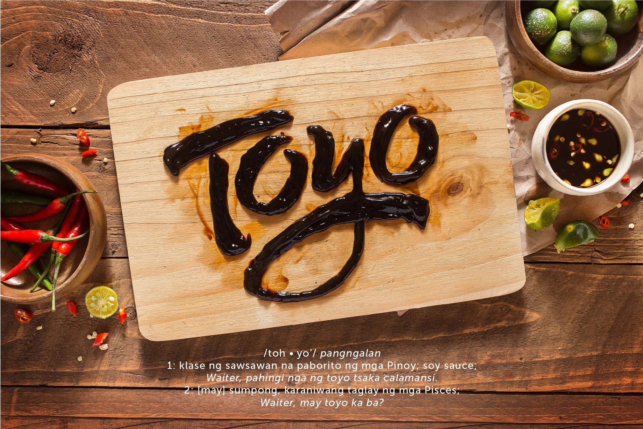 “Toyo,” Soy Sauce Jelly on Chopping Board