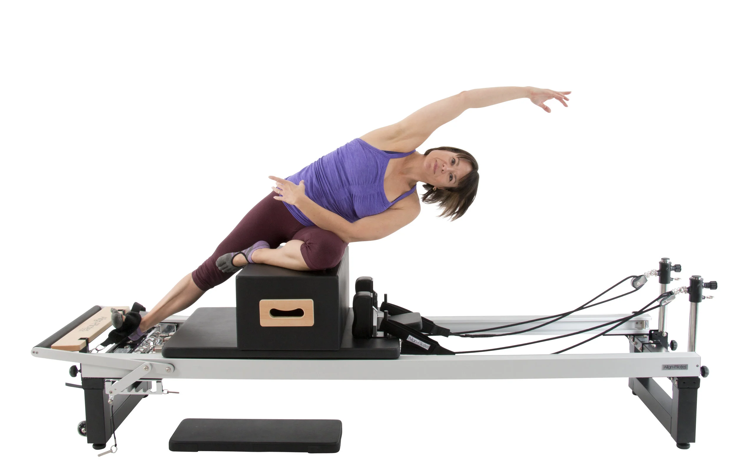 Align A2R2 studio pilates reformer with extension legs and pro sitting box