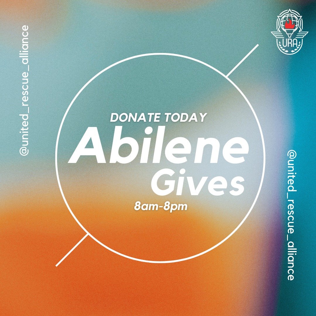 Today is the day❗️❗️❗️
Consider donating to United Rescue Alliance for #AbileneGives to give hope, and save lives in times of crisis and natural disasters. 

Click the link in our bio 
@communityfoundationabilene 

 #Prepare #preparedness #responding