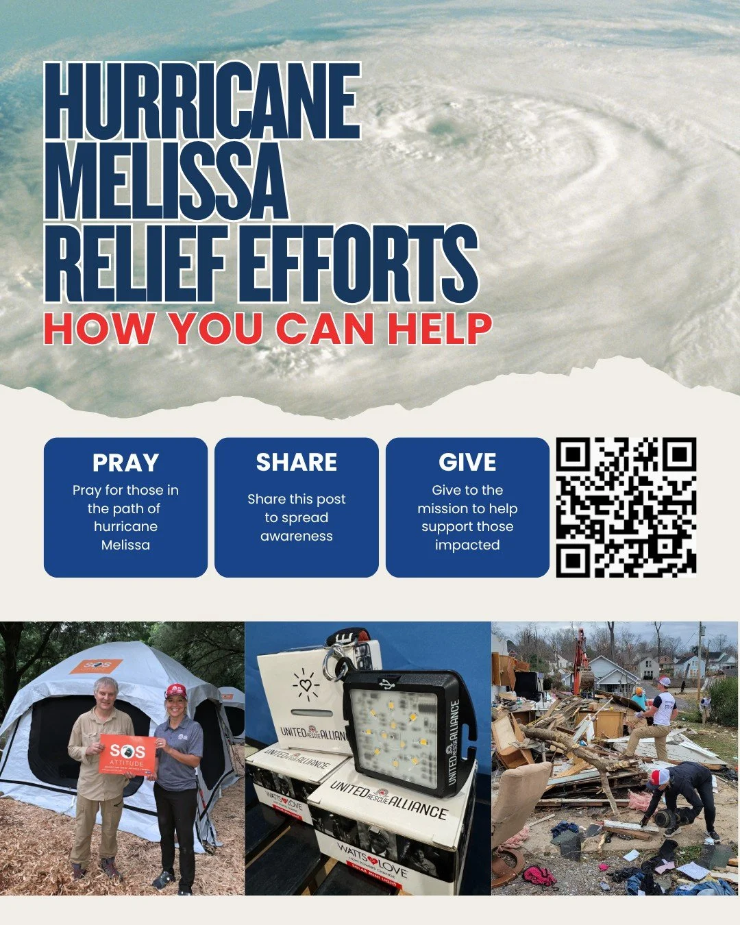 As Hurricane Melissa makes landfall as one of the strongest storms to date, United Rescue Alliance is lifting up prayers for protection over families, first responders, and communities in the storm’s path.
We are connecting with our partners a