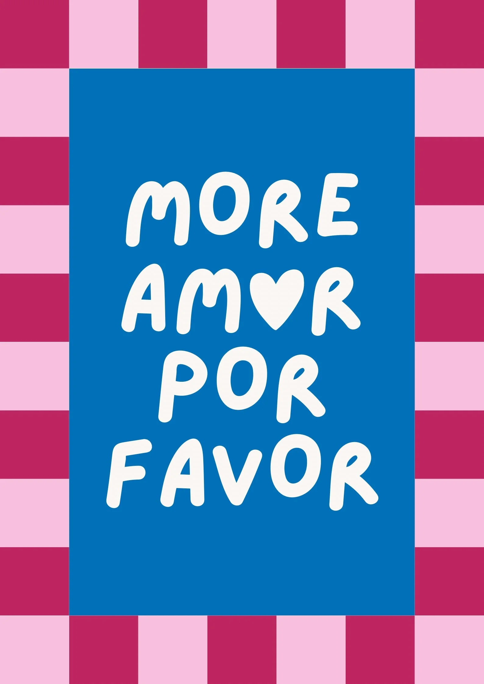 Pink und Blau Verspielte Liebesbotschaft Poster.jpeg